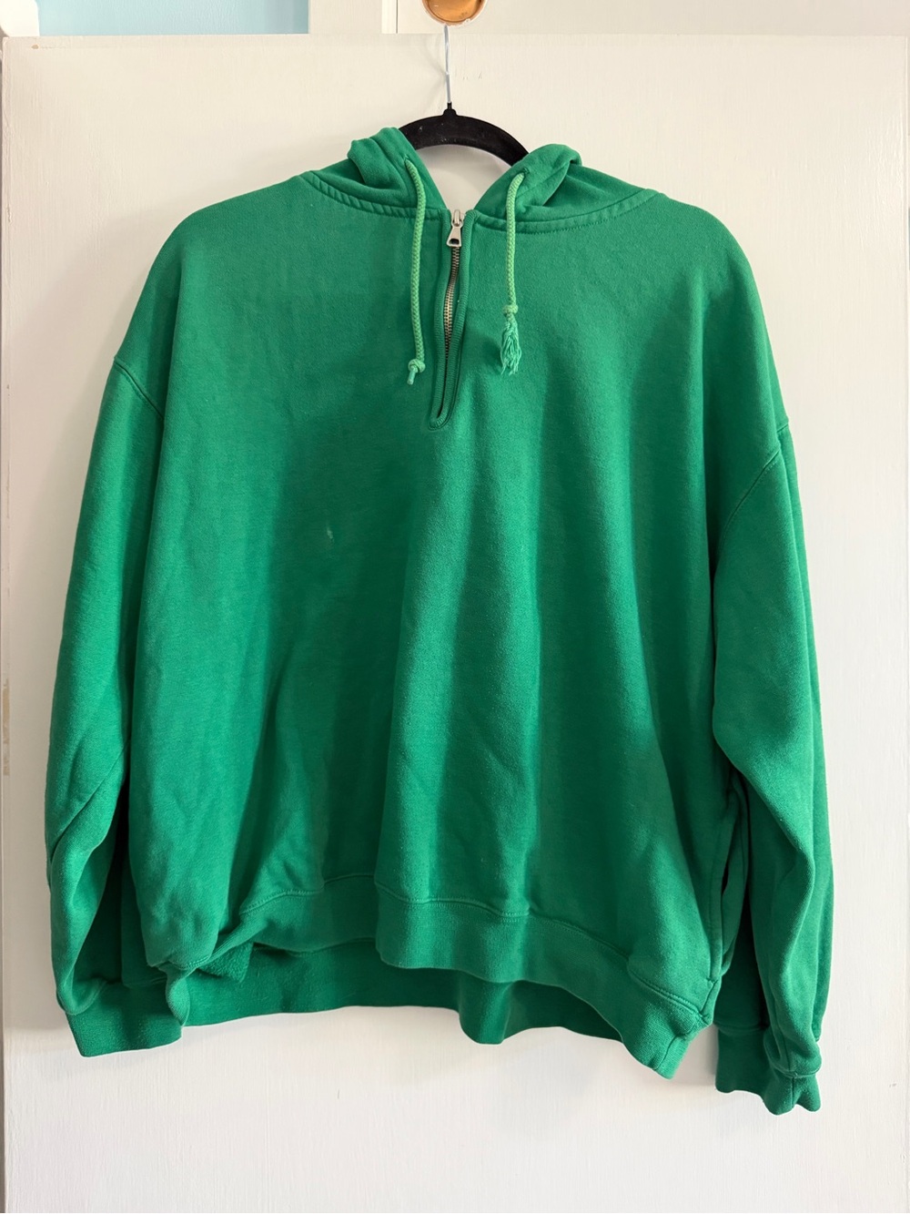 Vintage Green Half-Zip Hoodie Sweatshirt